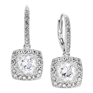 Eliot Danori Silver-Tone Crystal Square Drop Earrings